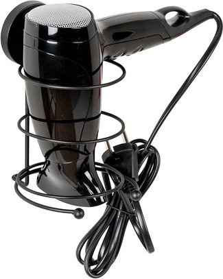 Wenko Haartrockner-Halter Vacuum-Loc Milazzo, Schwarz, H x B: 17,5 x 14,5 cm - Bild 1