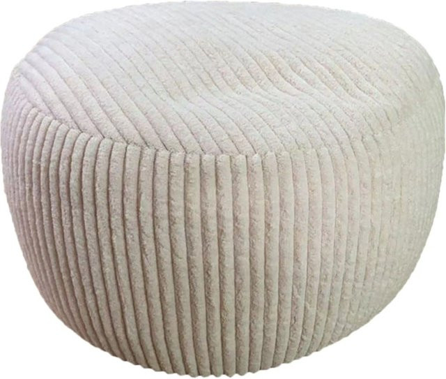 Relaxdays Softbody Pouf in Cord-Optik Beige mit abnehmbarem Bezug im Boho-Design, B/H: 35 x 50 cm - Bild 1