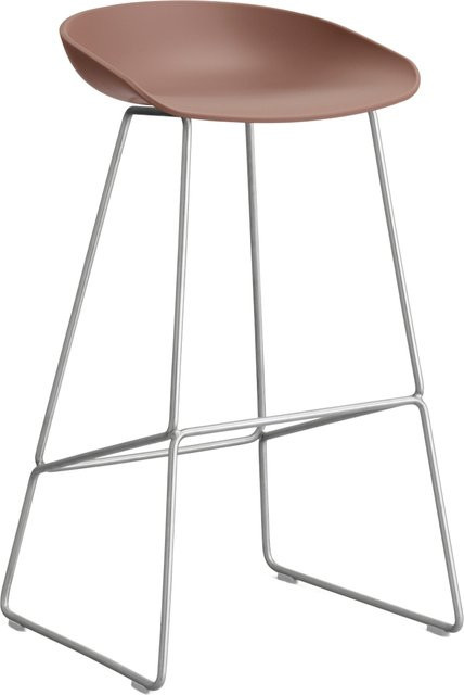 HAY About A Stool AAS 38 Hocker in Rot mit Stahlgestell und Polypropylen-Sitzschale - Bild 1