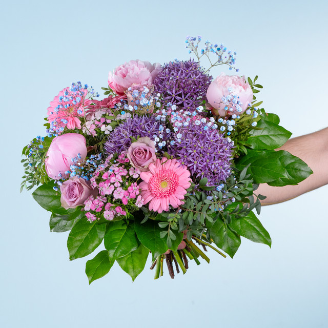 BLUME2000 Pure Happiness Bouquet purple pink - Bild 1
