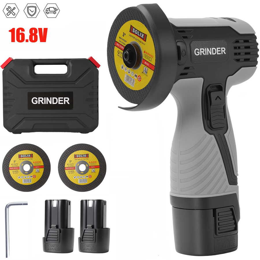 Bromose Mini Handgeführter Lithium-Akku-Winkelschleifer 16,8V Tragbare Multifunktions-Schneid-, Polier- und Schleifmaschine für DIY-Arbeiten - Bild 4