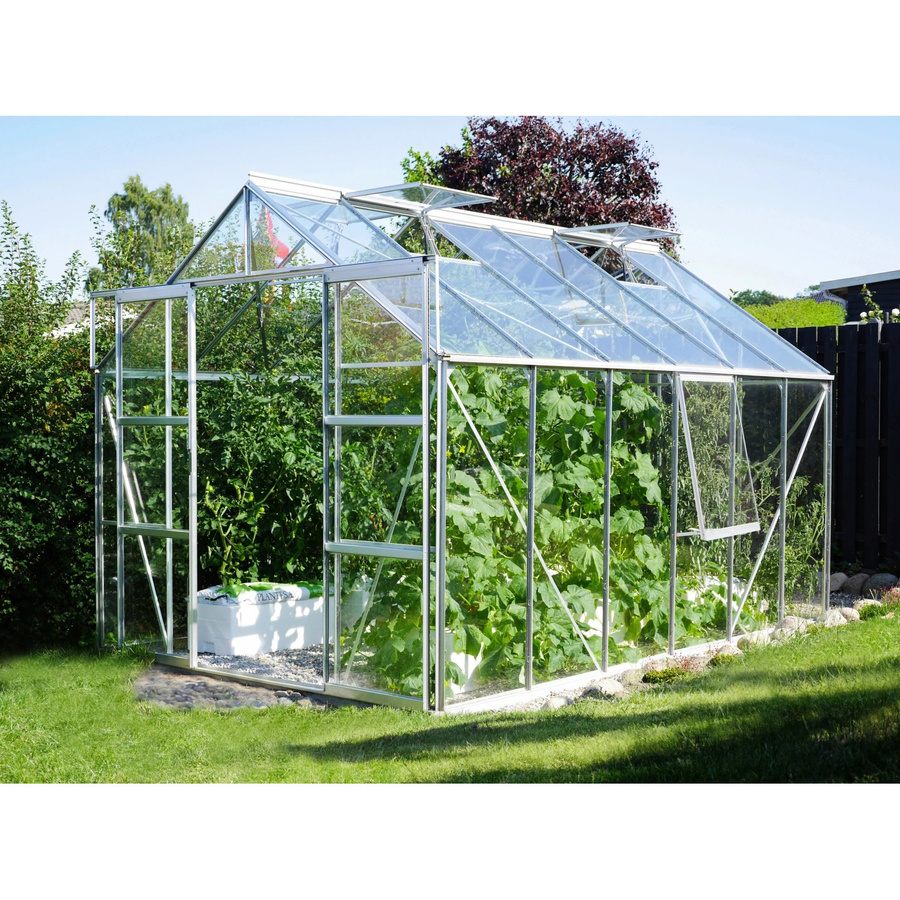 Vitavia Gewächshaus Jupiter 9900 aus Aluminium in Silber mit Sicherheitsglas und Fundament, 9,9 m² - Bild 2