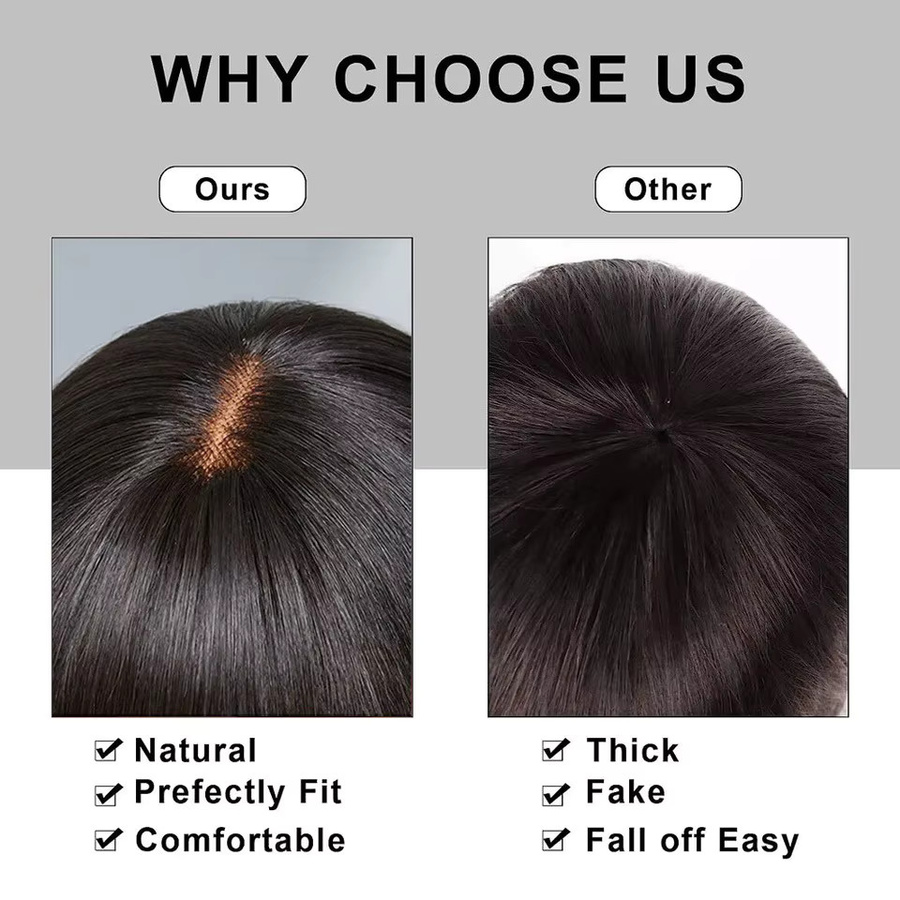 Silkwave Bob-Perücke mit Pony, glattes brasilianisches Remy-Echthaar, 3x1 Spitze - Bild 4