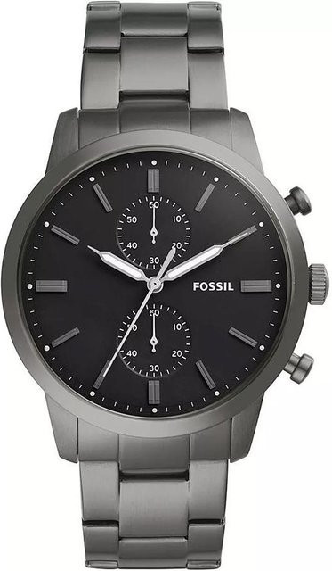 Fossil Chronograph, Edelstahl, Quarz, 44 mm, Schwarz, Herren - Bild 1