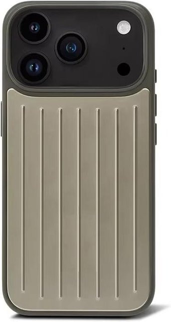 Stilvolle Business Schutzhülle für Apple iPhone mit 3D-Streifen-Design in Himmelblau, stoßfeste Hartschale Bumper Hülle - Bild 1