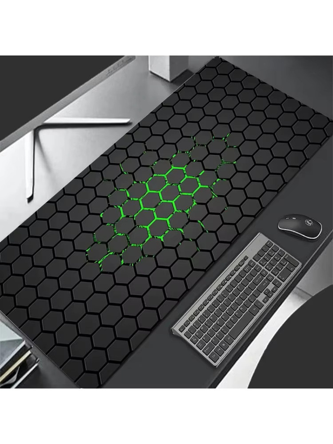 Hexagon XXL Mousepad für Gamer und Büro in Schwarz - Bild 5