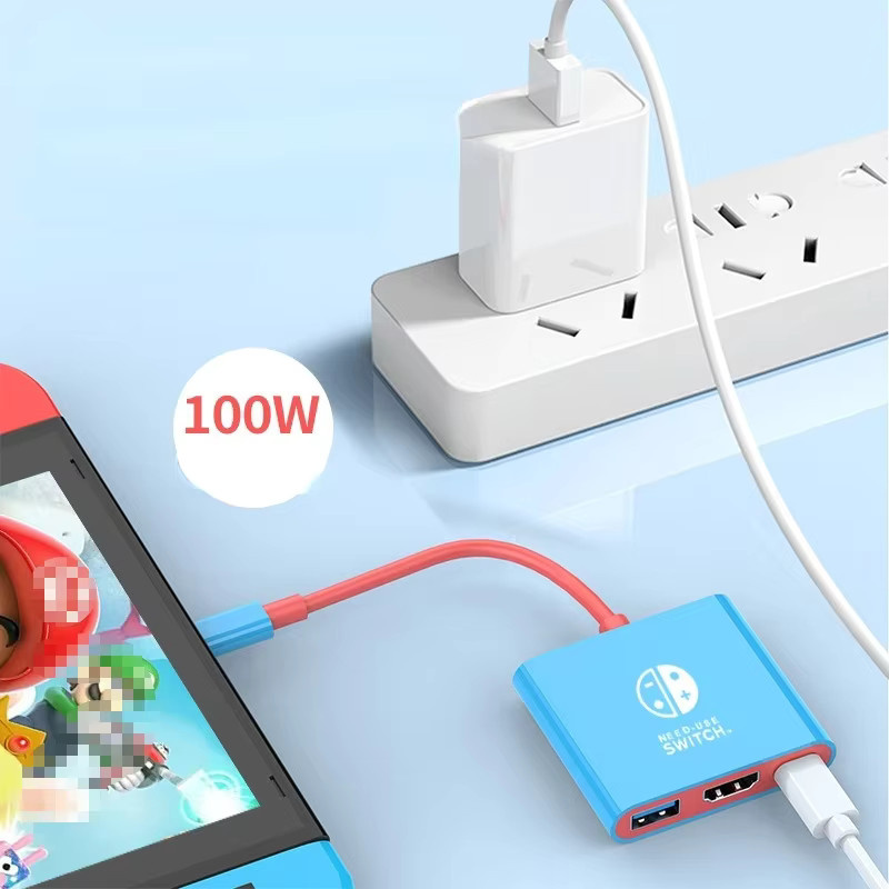 Ninth World 3 in 1 USB-C zu HDMI Hub Docking Station in Blau mit 4K UHD Video Konverter für Gaming Konsolen und Computer - Bild 3