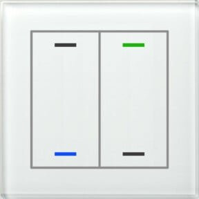 MDT technologies Glastaster II Light 2-fach RGBW, weiß, bündig montiert - Bild 1