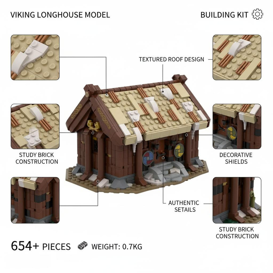 Wucifang Bags MOC Mittelalterliches Dorf, Bausteine Set, ab 14 Jahren - Bild 5