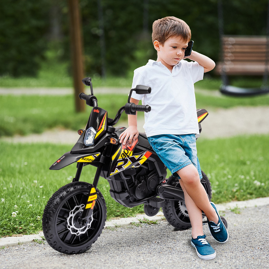 AIYAPLAY Aprilia Kinder-Elektromotorrad mit Musik Gelb - Bild 2