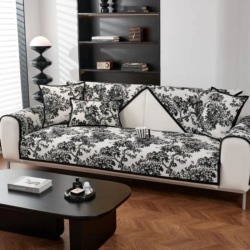 Sofakissen Super Six aus Chenille mit abnehmbarem Bezug, quadratisch, B/T/H: 60 x 60 x 60 cm, Farben: Schwarz, Weiß - Bild 2