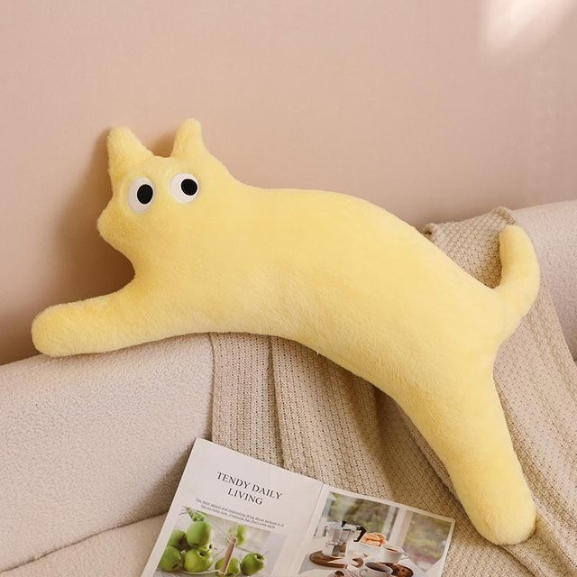 Yiran toy Katzenkissen, Kätzchenpuppe, Plüsch / Textil, Gelb, 100cm - Bild 1