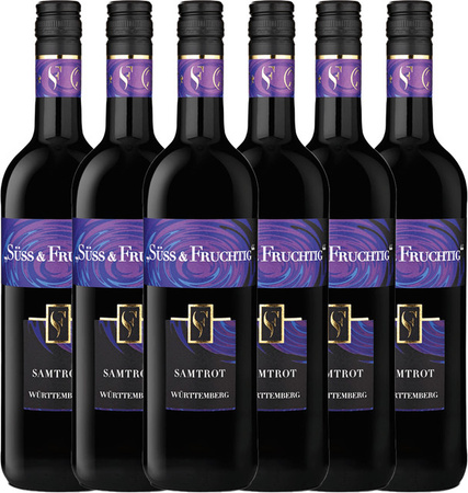Süss & Fruchtig Qualitätswein süß Rotwein Württembergische WZG 6 x 0,75 l
