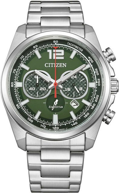 Citizen Chronograph, Solar, Edelstahl, Grün, 41 mm, Herren - Bild 1