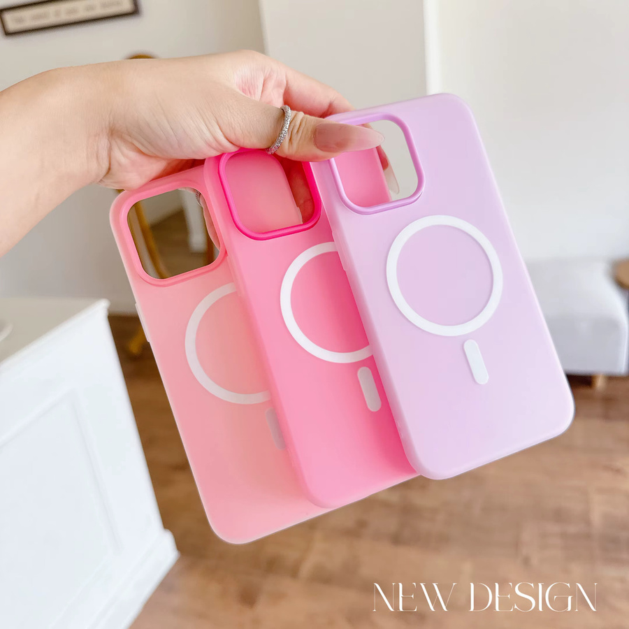 2-in-1 Handyhülle für Apple iPhone mit magnetischer kabelloser Lade-Matte für MagSafe in Pink und Multicolour - Bild 1