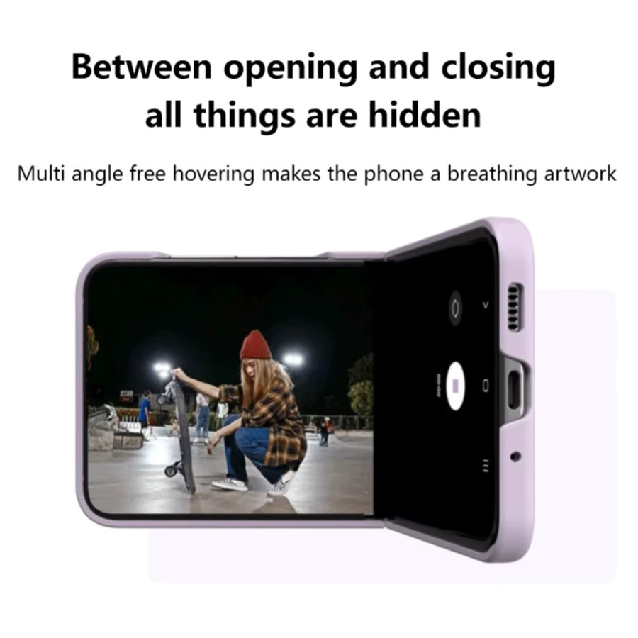 Stoßfeste Silikon-Handyhülle mit Fingerring für Samsung Galaxy Z Flip 8 in Candy-Farben - Bild 3