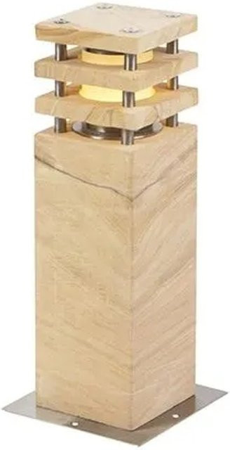 QAZQA Moderne Stehleuchte Grumpy in Beige Sandstein mit Milchglas und dimmbarer E27 Leuchte - Bild 1