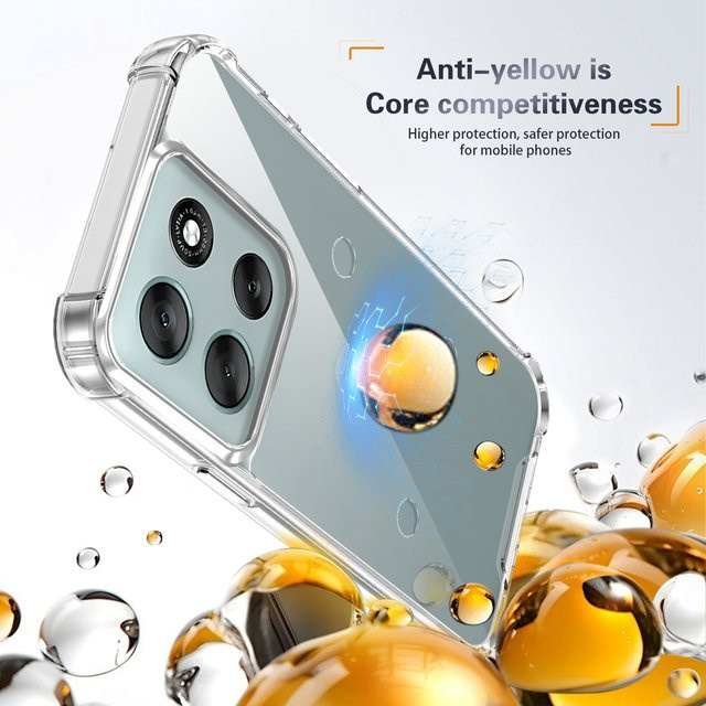 Motorola Thinkphone 25 5G Hülle, stoßfeste Silikon-Stoßstange mit Luftkissen, transparent matt, Rückseite mit Hartschale - Bild 1