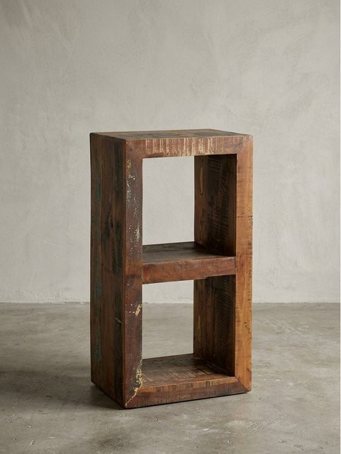 Massivholz Regal Cubeform KALKUTTA von KADIMA DESIGN im Shabby-Chic Design, Dunkelbraun, B/T/H: 45 x 35 x 90 cm - Bild 1