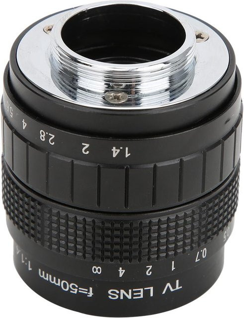 Shoemst 50mm F1.4 C-Mount Objektiv mit Adapterring für Canon Spiegellose Kamera, Schwarz - Bild 1