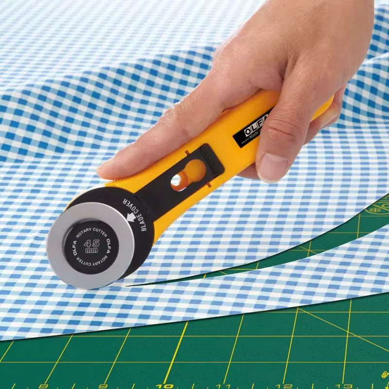 OLFA Japanischer Kreisschneider RTY-Serie Rotierendes Rollmesser für Kurven- und Freiformschnitte in Gelb - Bild 3