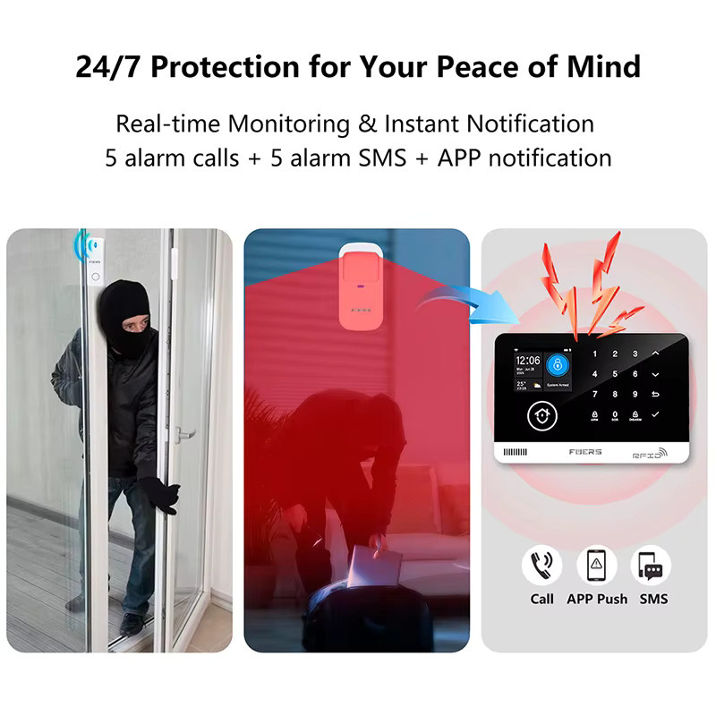 FUERS Tuya Smart WIFI GSM G03 DIY Alarmsystem für dein Smart Home mit Türsensor und Bewegungsmelder zur Diebstahlprävention - Bild 3