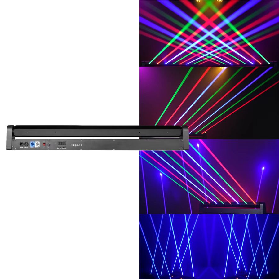 HYULIGHTS 8-Augen Laserstrahllicht Moving Head mit DMX512 RGB-Farbe in Schwarz, 120W Lasershow für DJ, Party und Nachtclub - Bild 4