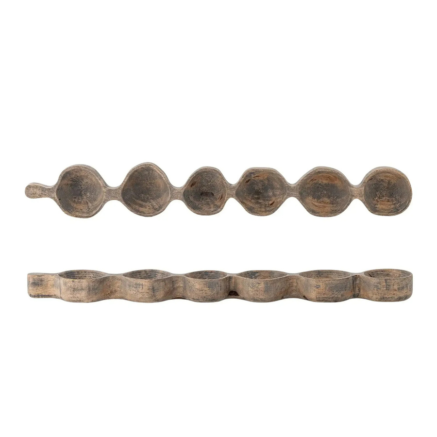 Bloomingville Tablett Marcelle aus Mangoholz in Grau, Durchmesser: 60 cm - Bild 1