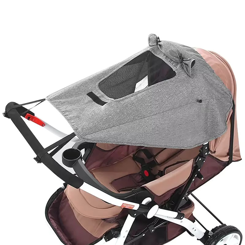 Universal Baby Kinderwagen Sonnenschutz Baldachin mit UV-Schutz in Grau - Bild 6