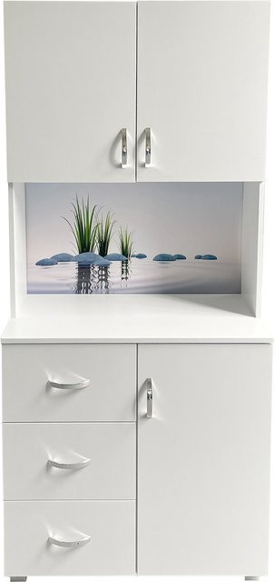 HTI-Living Badschrank Blanca Wellness Motiv Steine in Weiß - Bild 1