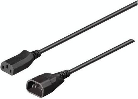 Bachmann Kaltgeräteverlängerungskabel C14 Stecker auf C13 Buchse, schwarz, Länge: 0,5 m - Bild 1
