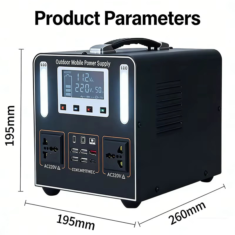 SUYIJIA Tragbare Powerstation 500W 45Ah Lithium-Eisenphosphat Solar Mobile Stromversorgung in Schwarz - Bild 3