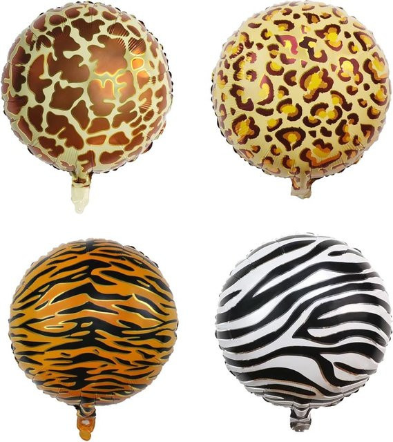 10er Set YWYAYB Folienballons mit Tiger Leopard und Zebra Muster für Dschungel Safari und Tropische Party, Durchmesser: 45,72 cm - Bild 1