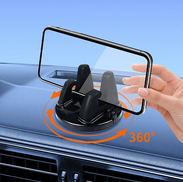 Universeller 360 Grad drehbarer Handyhalter für das Auto, rutschfeste Autohalterung für GPS-Navigation in Rot und Schwarz - Bild 1