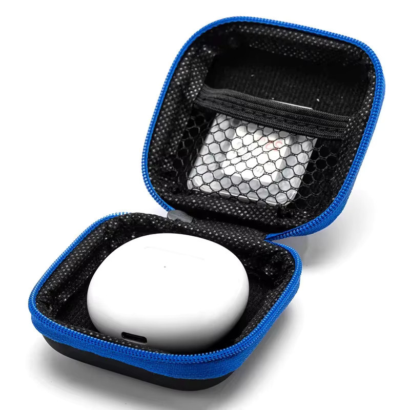 Tragbare und stoßfeste Hartschale-Kopfhörertasche in Orange für Headsets und Zubehör wie USB-C-Kabel und Speicherkarten - Bild 3