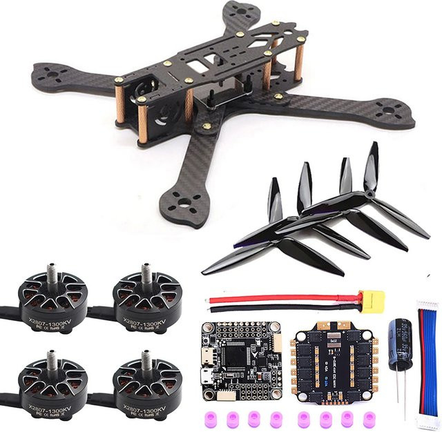 HSKRC XL7 FPV Racing Drone Set mit Carbon Rahmen, F4V3S Flight Control, 45/60A ESC und X2807 1300KV Bürstenmotoren in Schwarz, Radstand 294mm - Bild 1