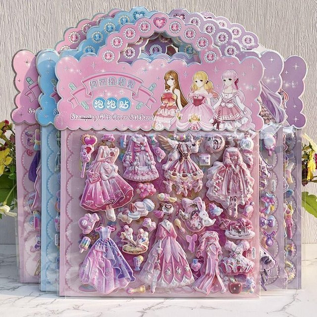 Topmix 3D-Plüschaufkleber Anzieh-Prinzessin, grey, multicolour - Bild 1
