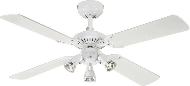 Westinghouse Deckenventilator Princess Euro in Weiß mit Beleuchtung und Zugketten, Durchmesser: 105 cm - Bild 1