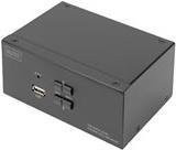 Digitus DS-12862 KVM-Switch mit DisplayPort und USB für 2 Ports, 4K UHD, Schwarz - Bild 1