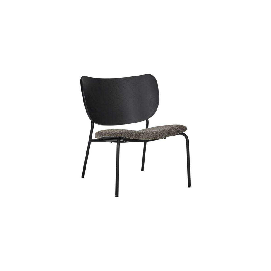 House Doctor Lounge Stuhl Longa in Braun mit Bouclé-Stoff und Holz - Bild 1
