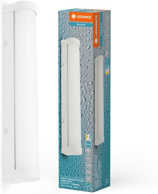 LEDVANCE ORBIS Tube Spiegel- und Wandleuchte in Weiß mit LED, gefrostetem Glas, 9W, 900lm, dimmbar, Durchmesser: 40 cm, IP44 Schutzklasse - Bild 1