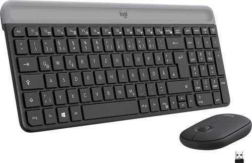 Logitech MK470 Slim kabelloses Tastatur und Maus Set QWERTZ Deutsch in Graphit und Grau - Bild 2
