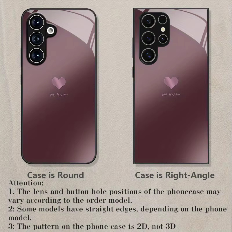 Stilvolle Glas-Handyhülle mit lila Farbverlauf und Herz-Muster für Samsung Galaxy S26 S25 S24 S23 S22 S20 Ultra sowie A72 A73 5G - Bild 3