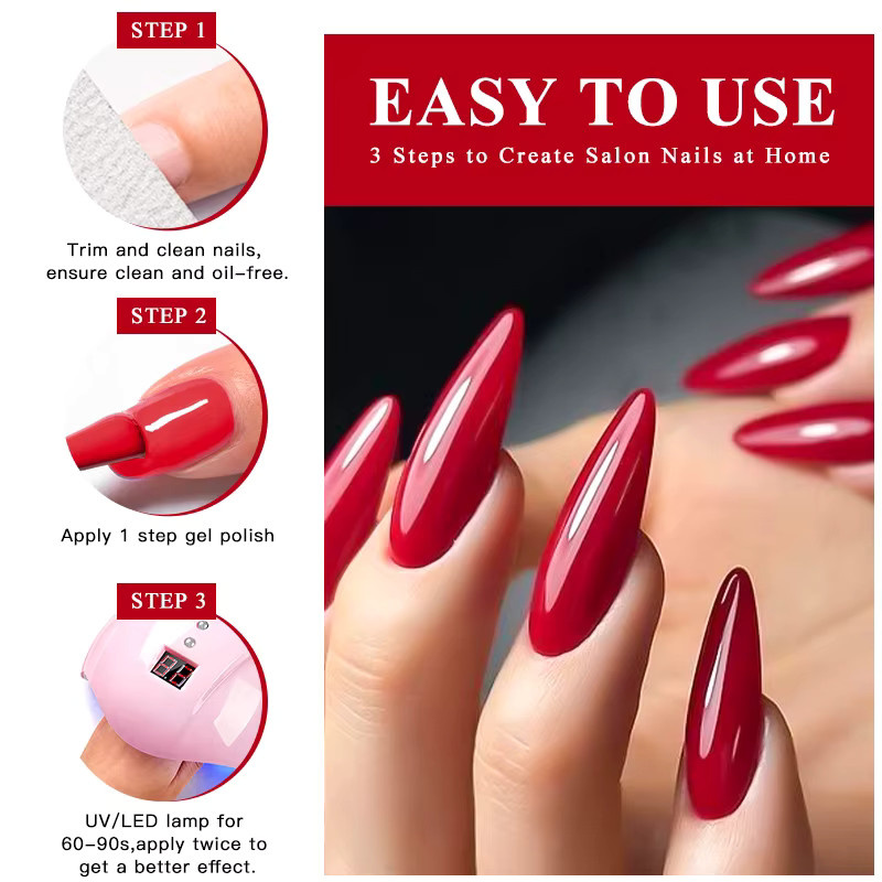 MEET ACROSS Gel Nagellack Set, 12 Stück, Glänzend, Unisex - Bild 5