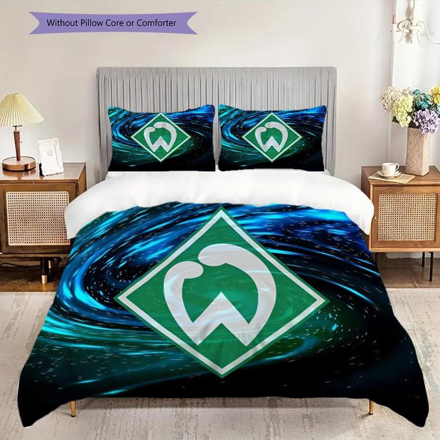 SV Werder Bremen Muster Bettwäsche Set von Manus Home in Schwarz mit 1 Bettbezug und 2 Kissenbezügen, Breite: 135 cm, Länge: 200 cm - Bild 1