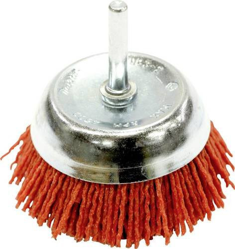 Makita Topfbürste D-45521 aus Nylon in Orange für Holz und Metall, Durchmesser: 75 mm - Bild 1