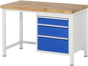 Rau Werkbank höhenverstellbar mit 3 Schubladen, B/T/H: 125 x 70 x 84-104 cm - Bild 1