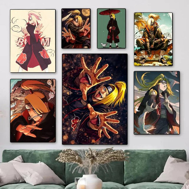 Vintage Naruto Deidara Anime Poster als Wandkunst für dein Zuhause oder Arbeitszimmer, Mehrfarbig - Bild 1