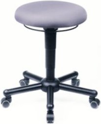 MeyChair Arbeitshocker A19 in Lichtgrau mit Rollen und Fußring, Sitzhöhe: 46,0 - 60,0 cm - Bild 1