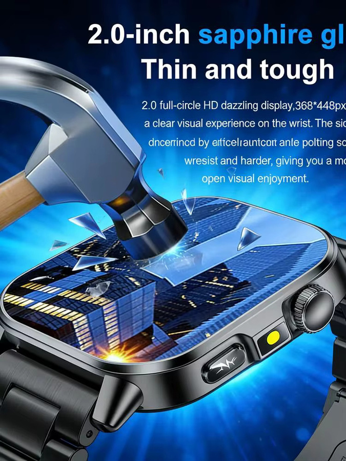 GUHUAVMI Smartwatch für Herren in Schwarz mit 2,0 Zoll HD-AMOLED-Bildschirm, EKG- und PPG-Messung, Harnsäure- und Blutfettmessung sowie Anruf- und Sporttracking - Bild 7
